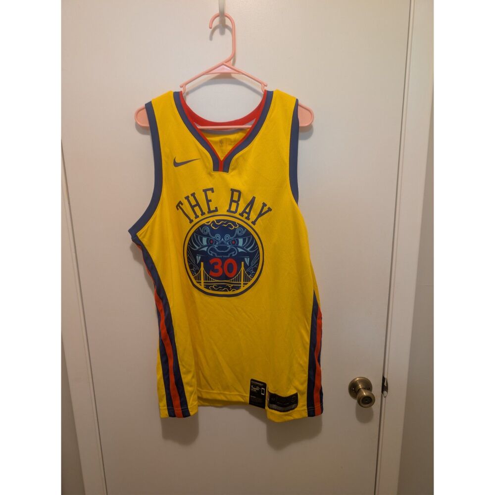 Nike Stephen Curry 30 Warriors The Bay Chinese New Year 2017 Swingman Jersey Men